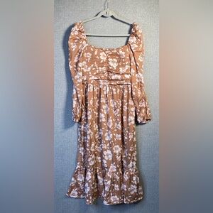 Band Of The Free Jay Pee Knit Boho Off The Shoulder Midi Dress Large Mauve